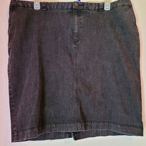 Merona, Black/Dark Grey, 24W, Denim Skirt